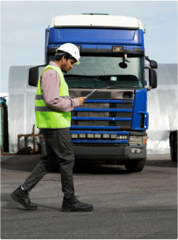 An employee driving a company car, representing employee drivers.