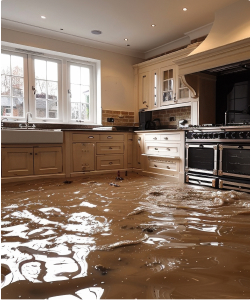 Water leaking from a ceiling, representing water damage to personal belongings.